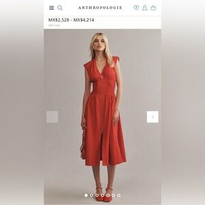 Red Anthropologie Dress with Pockets